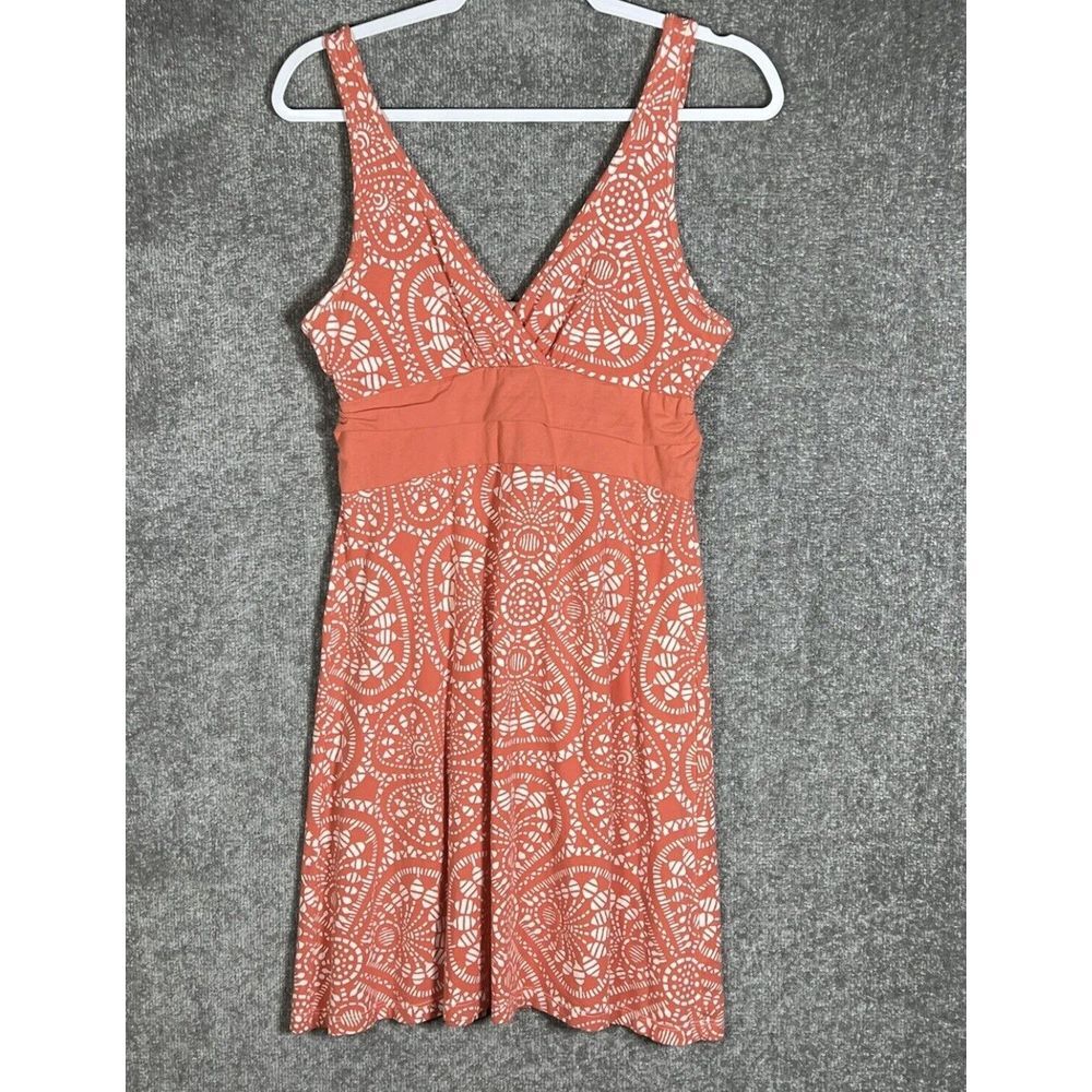 Patagonia Margot Dress Women Size Medium Coral Sleeveless Organic Cotton Stretch